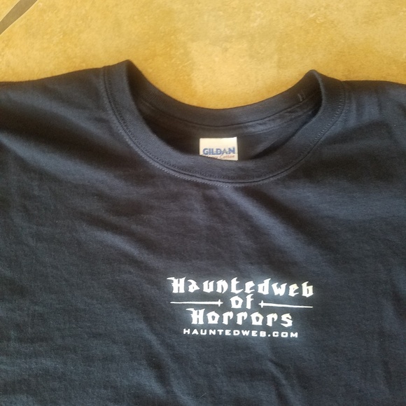 Men's Halloween sz. XL X-Large Black T-shirt HAUNTED WEB OF HORROR - Picture 5 of 6